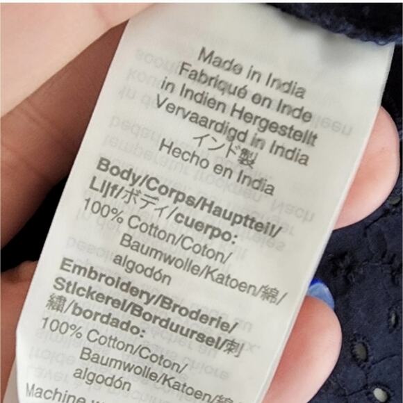 J. Crew navy blue eyelet blouse size small - Picture 6 of 6